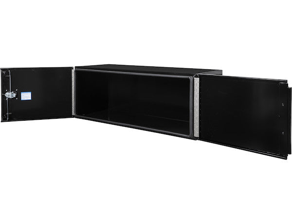 24x24x60 Inch Pro Series Black Smooth Aluminum Underbody Truck Box with Barn Door - Double Barn Door, 3-point Compression Latch