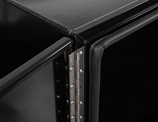 18x18x48 Inch Pro Series Black Smooth Aluminum Underbody Truck Box with Barn Door - Double Barn Door, 3-point Compression Latch