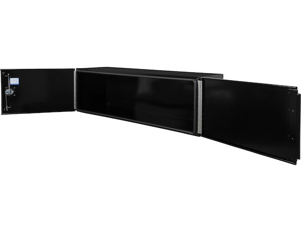 24x24x72 Inch Pro Series Black Smooth Aluminum Underbody Truck Box with Barn Door - Double Barn Door, 3-point Compression Latch