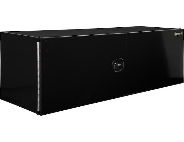 24x24x72 Inch Pro Series Black Smooth Aluminum Underbody Truck Box with Barn Door - Double Barn Door, 3-point Compression Latch