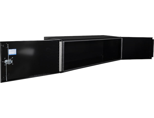 24x24x72 Inch Pro Series Black Smooth Aluminum Underbody Truck Box with Barn Door - Double Barn Door, 3-point Compression Latch