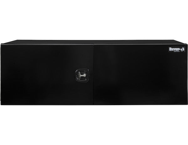 24x24x72 Inch Pro Series Black Smooth Aluminum Underbody Truck Box with Barn Door - Double Barn Door, 3-point Compression Latch
