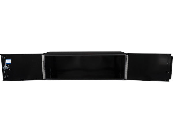 24x24x72 Inch Pro Series Black Smooth Aluminum Underbody Truck Box with Barn Door - Double Barn Door, 3-point Compression Latch