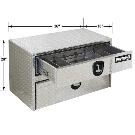 20x18x36 Inch Diamond Tread Aluminum Underbody Truck Box With Drawer