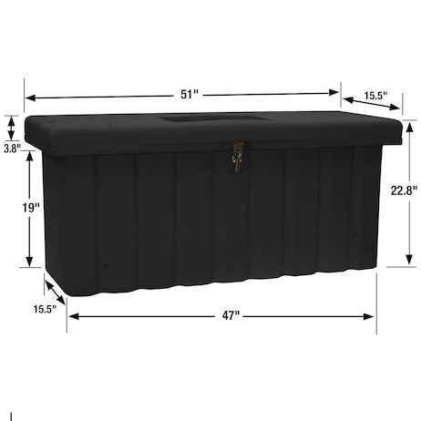 22.5x19.5/18.75x51/47 Inch Black Poly Multipurpose Chest