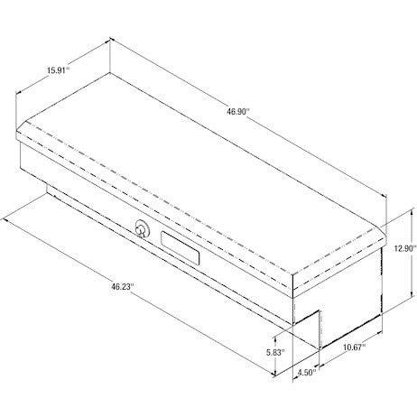 13X16X47 Inch Diamond Tread Aluminum Lo-Sider Truck Box