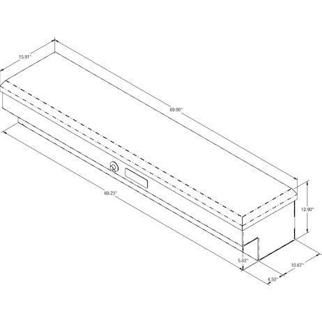 13X16X70  Inch Diamond Tread Aluminum Lo-Sider Truck Box