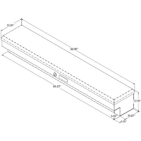13X16X87 Inch Diamond Tread Aluminum Lo-Sider Truck Box