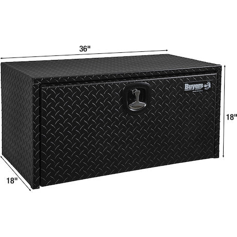 18x18x36 Inch Textured Matte Black Diamond Tread Aluminum Underbody Truck Box