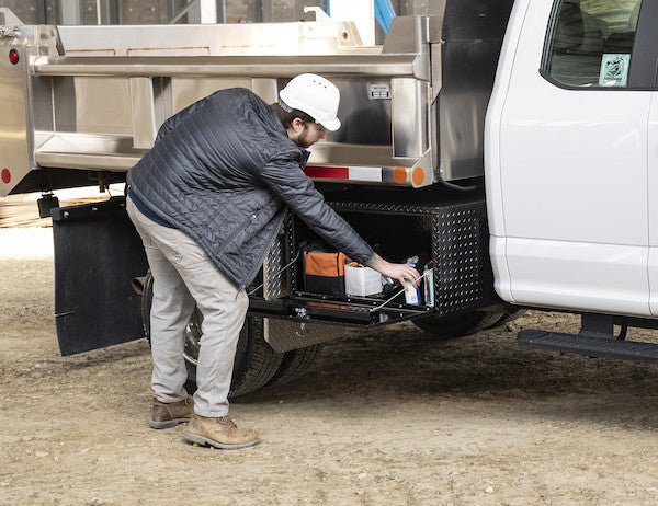 18x18x36 Inch Textured Matte Black Diamond Tread Aluminum Underbody Truck Box