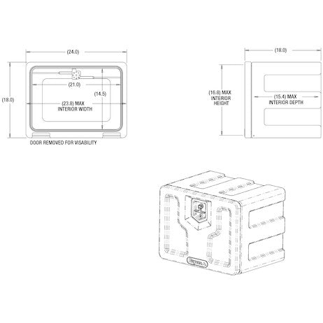 18x18x24 Inch Black Poly Underbody Truck Box