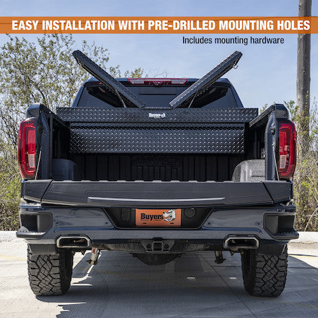 23x27x71 Inch Gloss Black Diamond Tread Aluminum Gull Wing Truck Box