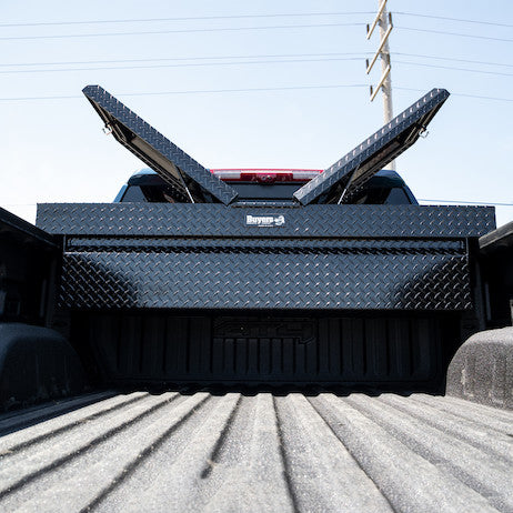 18x27x71 Inch Gloss Black Diamond Tread Aluminum Gull Wing Truck Box