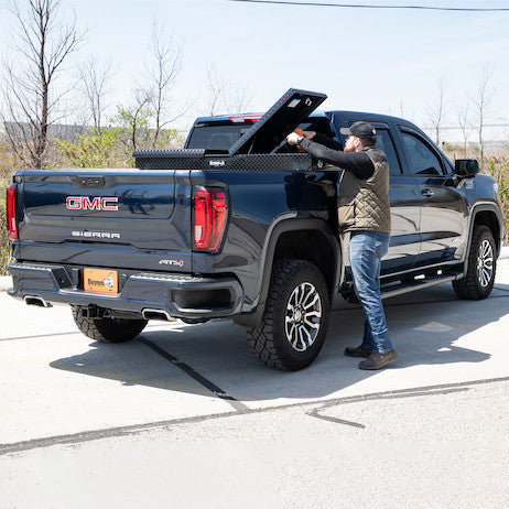 23x27x71 Inch Gloss Black Diamond Tread Aluminum Gull Wing Truck Box