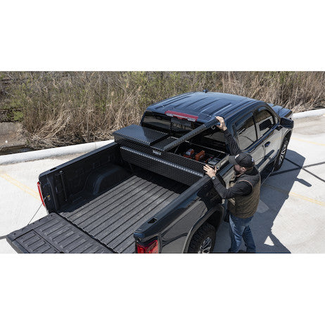18x27x71 Inch Gloss Black Diamond Tread Aluminum Gull Wing Truck Box