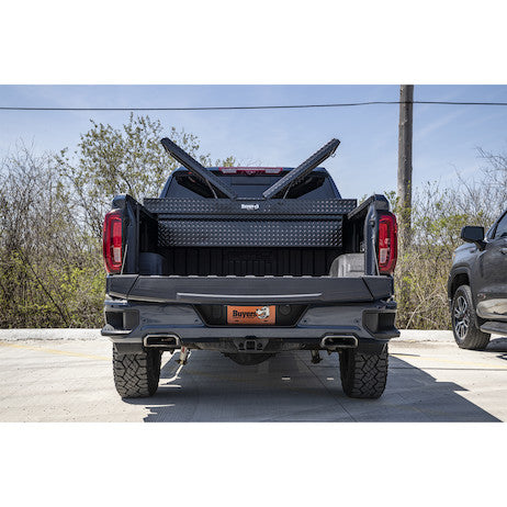 18x27x71 Inch Gloss Black Diamond Tread Aluminum Gull Wing Truck Box