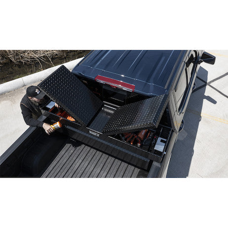 23x27x71 Inch Gloss Black Diamond Tread Aluminum Gull Wing Truck Box