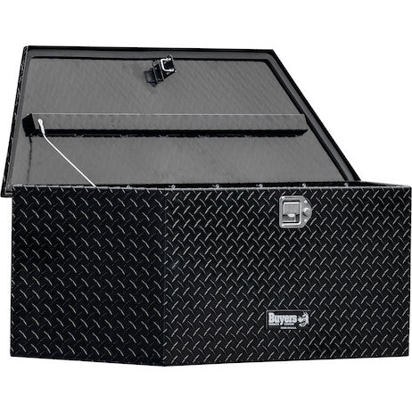 49 Inch Wide Gloss Black Diamond Tread Aluminum Trailer Tongue Truck Box
