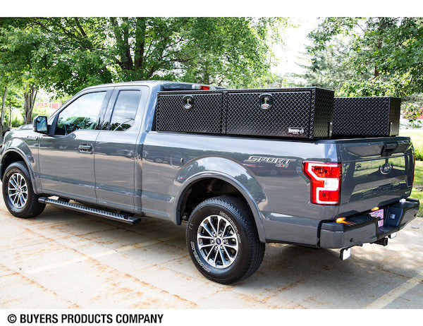 18x16x96 Inch Gloss Black Diamond Tread Aluminum Topsider Truck Box