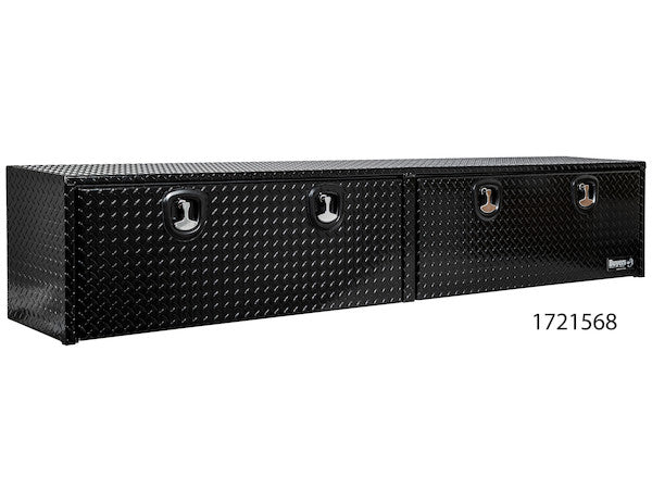 18x16x96 Inch Gloss Black Diamond Tread Aluminum Topsider Truck Box