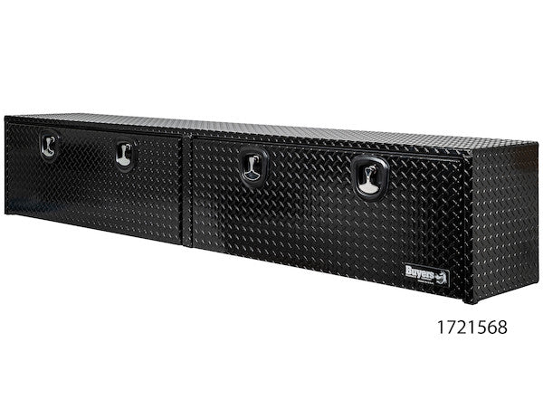 18x16x96 Inch Gloss Black Diamond Tread Aluminum Topsider Truck Box