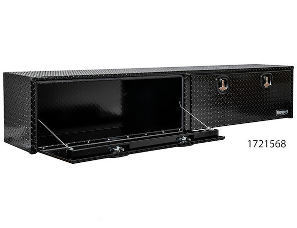 18x16x96 Inch Gloss Black Diamond Tread Aluminum Topsider Truck Box