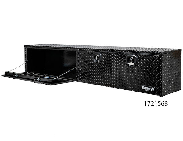 18x16x96 Inch Gloss Black Diamond Tread Aluminum Topsider Truck Box