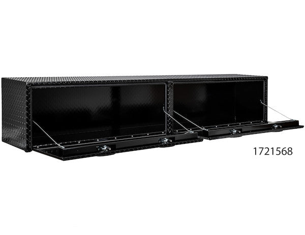 18x16x96 Inch Gloss Black Diamond Tread Aluminum Topsider Truck Box