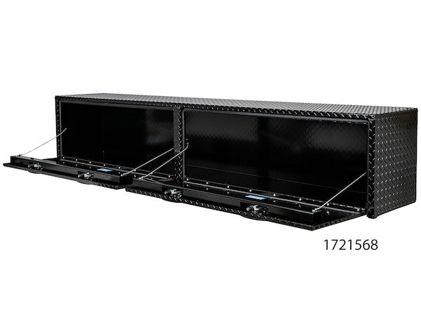 18x16x96 Inch Gloss Black Diamond Tread Aluminum Topsider Truck Box