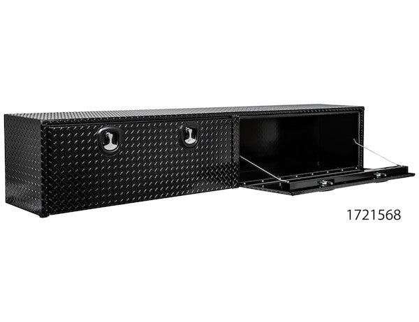 18x16x96 Inch Gloss Black Diamond Tread Aluminum Topsider Truck Box