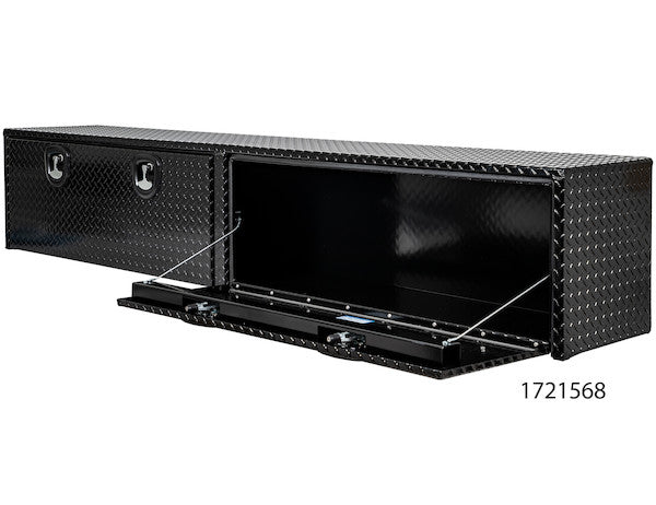 18x16x96 Inch Gloss Black Diamond Tread Aluminum Topsider Truck Box