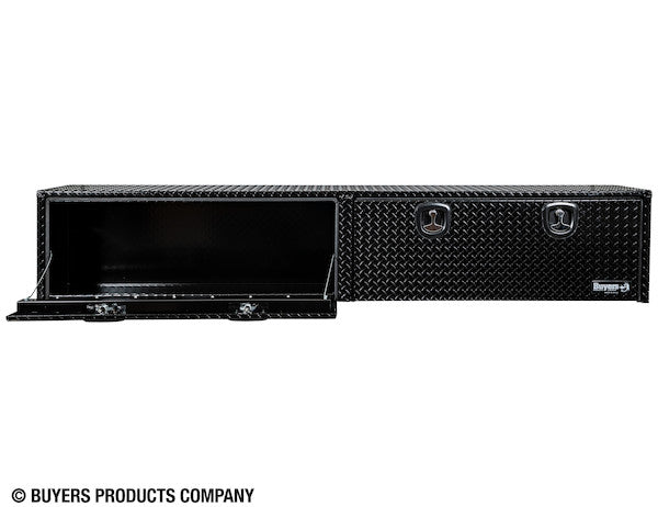 18x16x96 Inch Gloss Black Diamond Tread Aluminum Topsider Truck Box