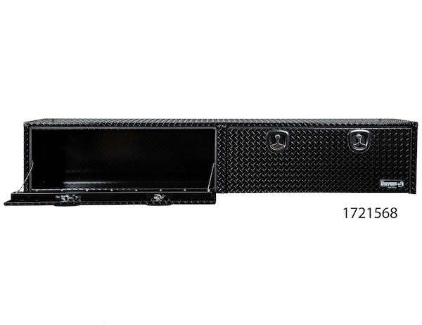 18x16x96 Inch Gloss Black Diamond Tread Aluminum Topsider Truck Box
