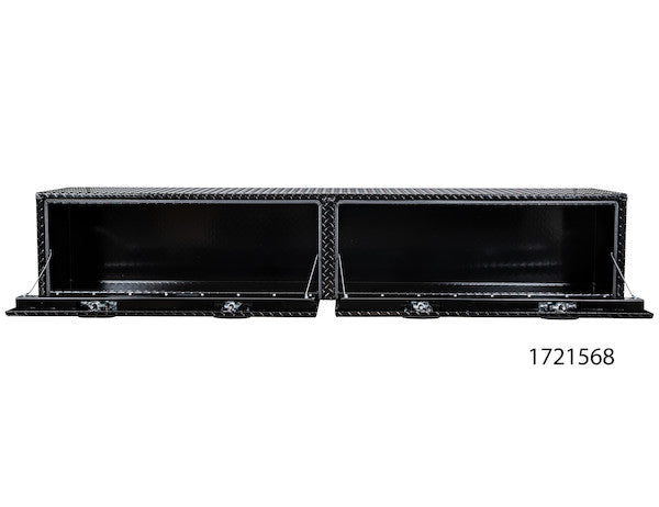 18x16x96 Inch Gloss Black Diamond Tread Aluminum Topsider Truck Box