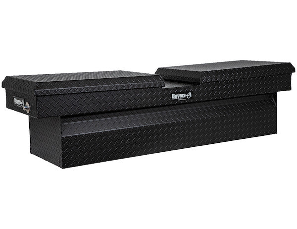 1722410 - 18x20x71 Inch Textured Matte Black Diamond Tread Aluminum Gull Wing Truck Box