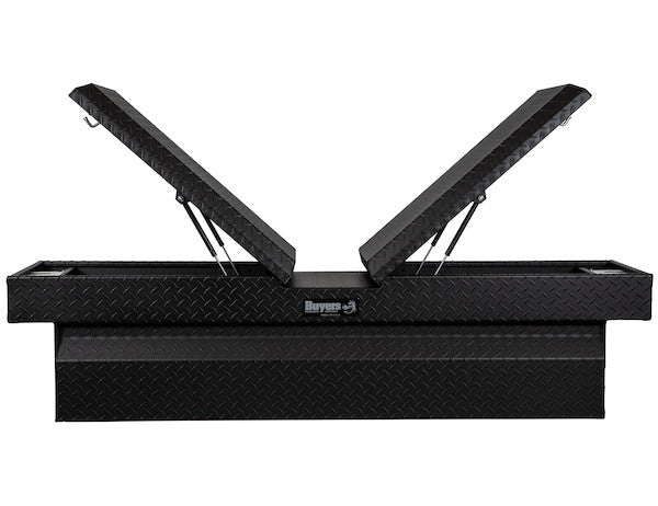 18x27x71 Inch Textured Matte Black Diamond Tread Aluminum Gull Wing Truck Box
