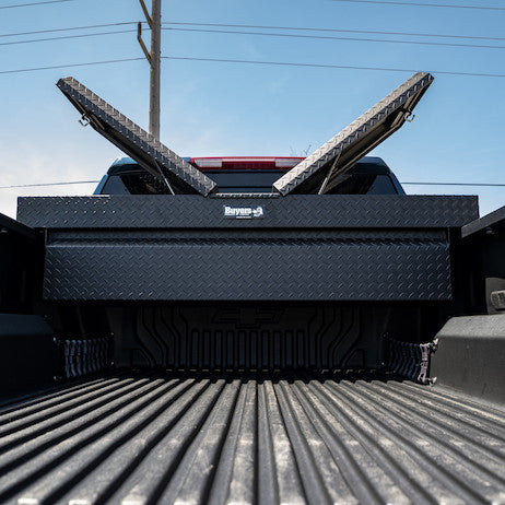 23x27x71 Inch Textured Matte Black Diamond Tread Aluminum Gull Wing Truck Box