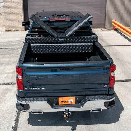 23x27x71 Inch Textured Matte Black Diamond Tread Aluminum Gull Wing Truck Box