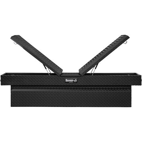 18x20x71 Inch Textured Matte Black Diamond Tread Aluminum Gull Wing Truck Box