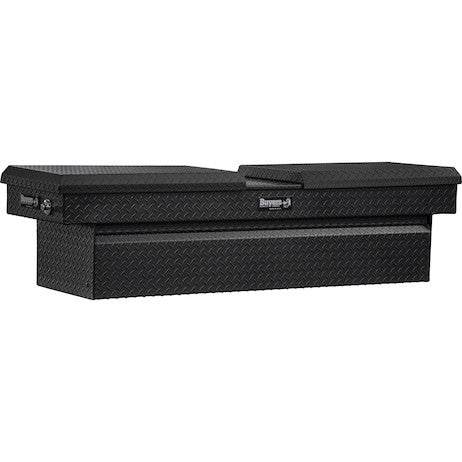 23x20x71 Inch Textured Matte Black Diamond Tread Aluminum Gull Wing Truck Box