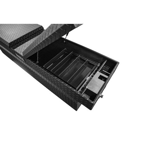 23x20x71 Inch Textured Matte Black Diamond Tread Aluminum Gull Wing Truck Box