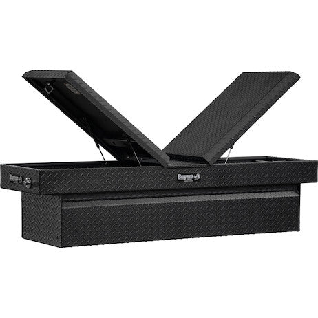 18x27x71 Inch Textured Matte Black Diamond Tread Aluminum Gull Wing Truck Box