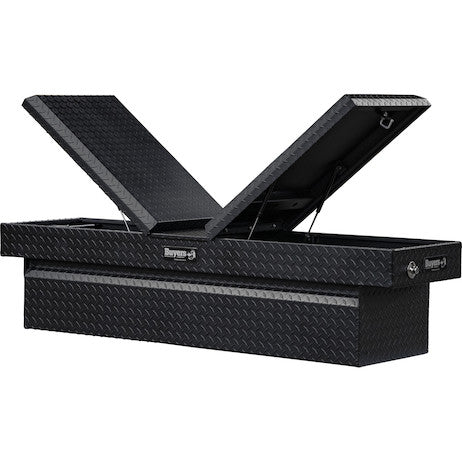 18x27x71 Inch Textured Matte Black Diamond Tread Aluminum Gull Wing Truck Box