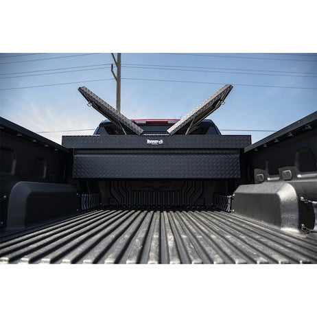 18x27x71 Inch Textured Matte Black Diamond Tread Aluminum Gull Wing Truck Box