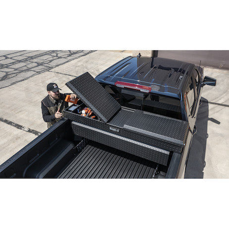 18x27x71 Inch Textured Matte Black Diamond Tread Aluminum Gull Wing Truck Box