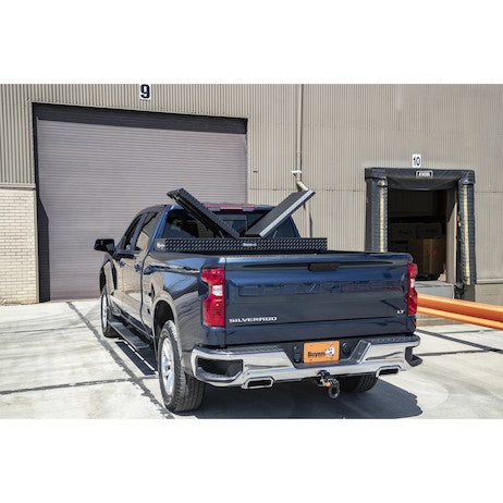 23x27x71 Inch Textured Matte Black Diamond Tread Aluminum Gull Wing Truck Box