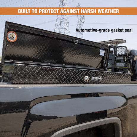 13X16X36  Inch Gloss Black Diamond Tread Aluminum Lo-Sider Truck Box