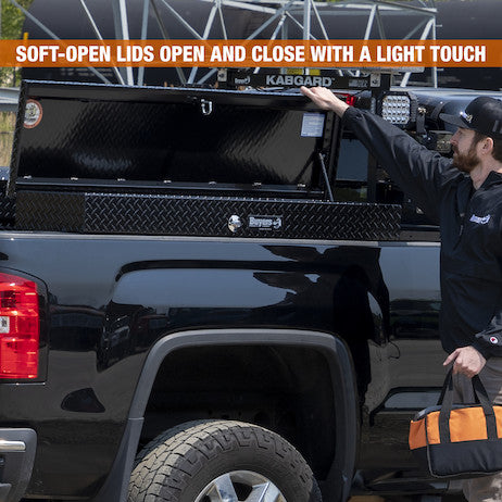 13X16X36  Inch Gloss Black Diamond Tread Aluminum Lo-Sider Truck Box