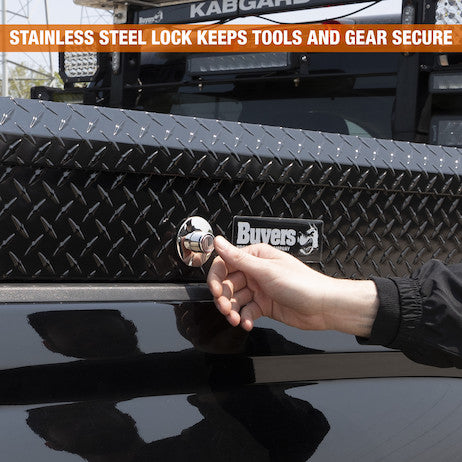 13X16X36  Inch Gloss Black Diamond Tread Aluminum Lo-Sider Truck Box