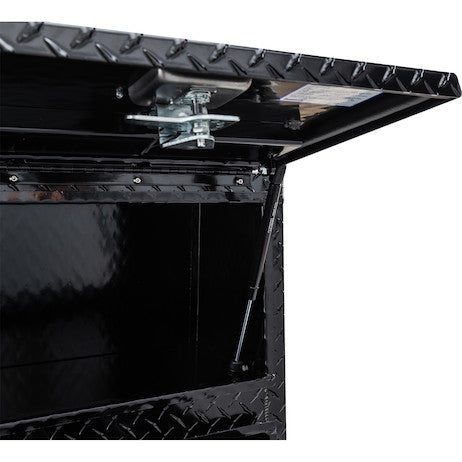 21x13x60 Inch Gloss Black Diamond Tread Aluminum Pick-Up Truck Contractor With Lower Drawers Topsider